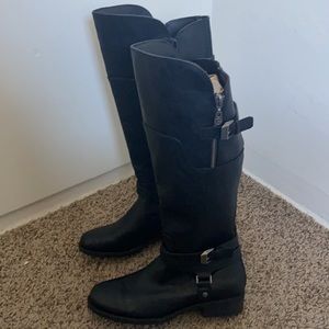 G by Guess faux leather biker boots wide calf